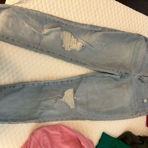 Distressed Light Blue Jeans